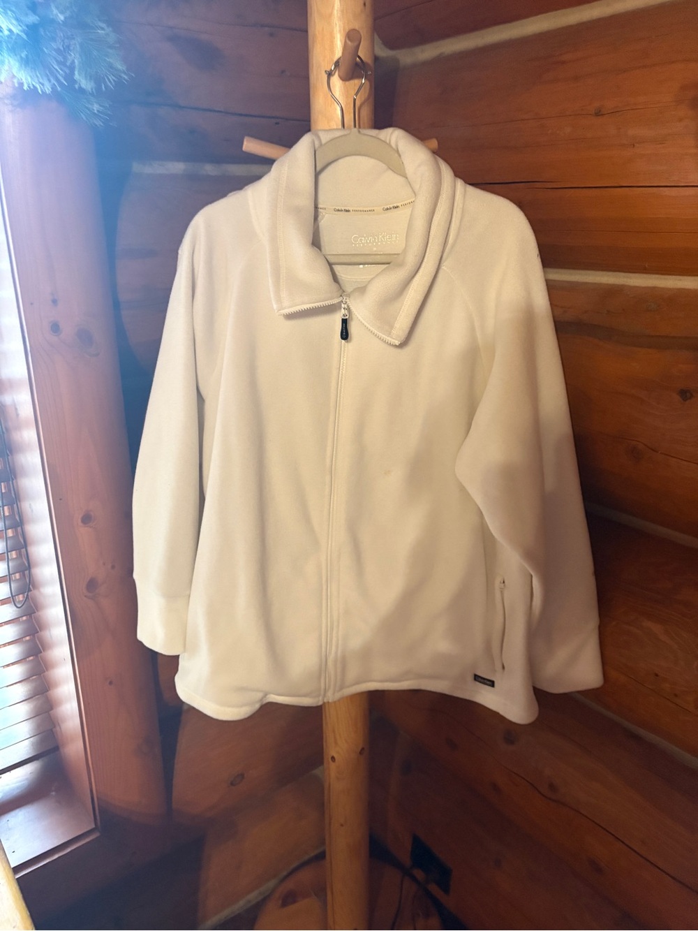 Calvin Klein white fleece plus jacket